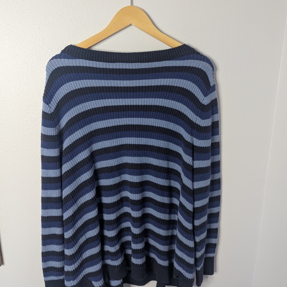 Lane Bryant Striped Blue Sweater - Picture 3 of 3